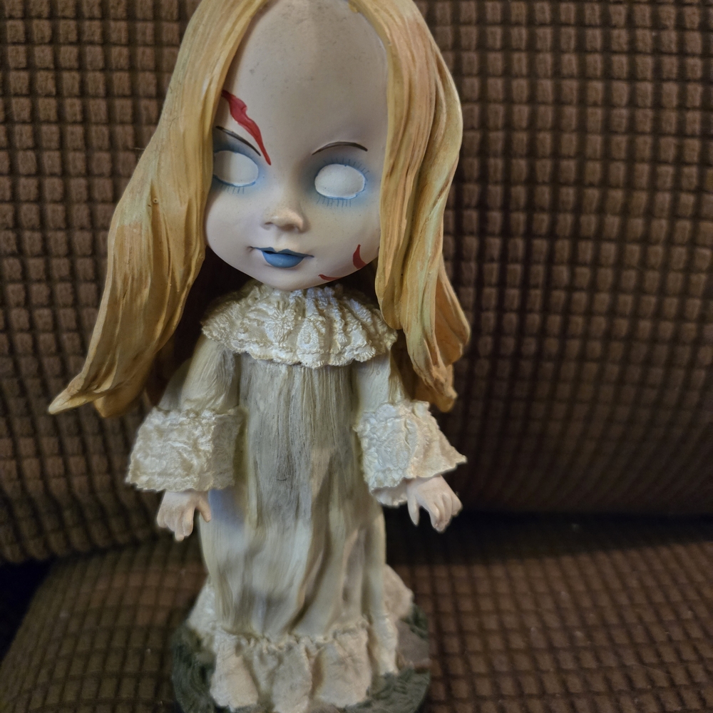 Living Dead Doll Posey Bobble Head with Blonde Hair and White Dress